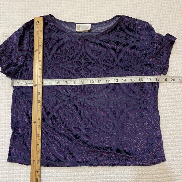 Vintage California Dynasty Short Pajama Set Size Medium Velvet Crushed Velvet - Picture 9 of 13